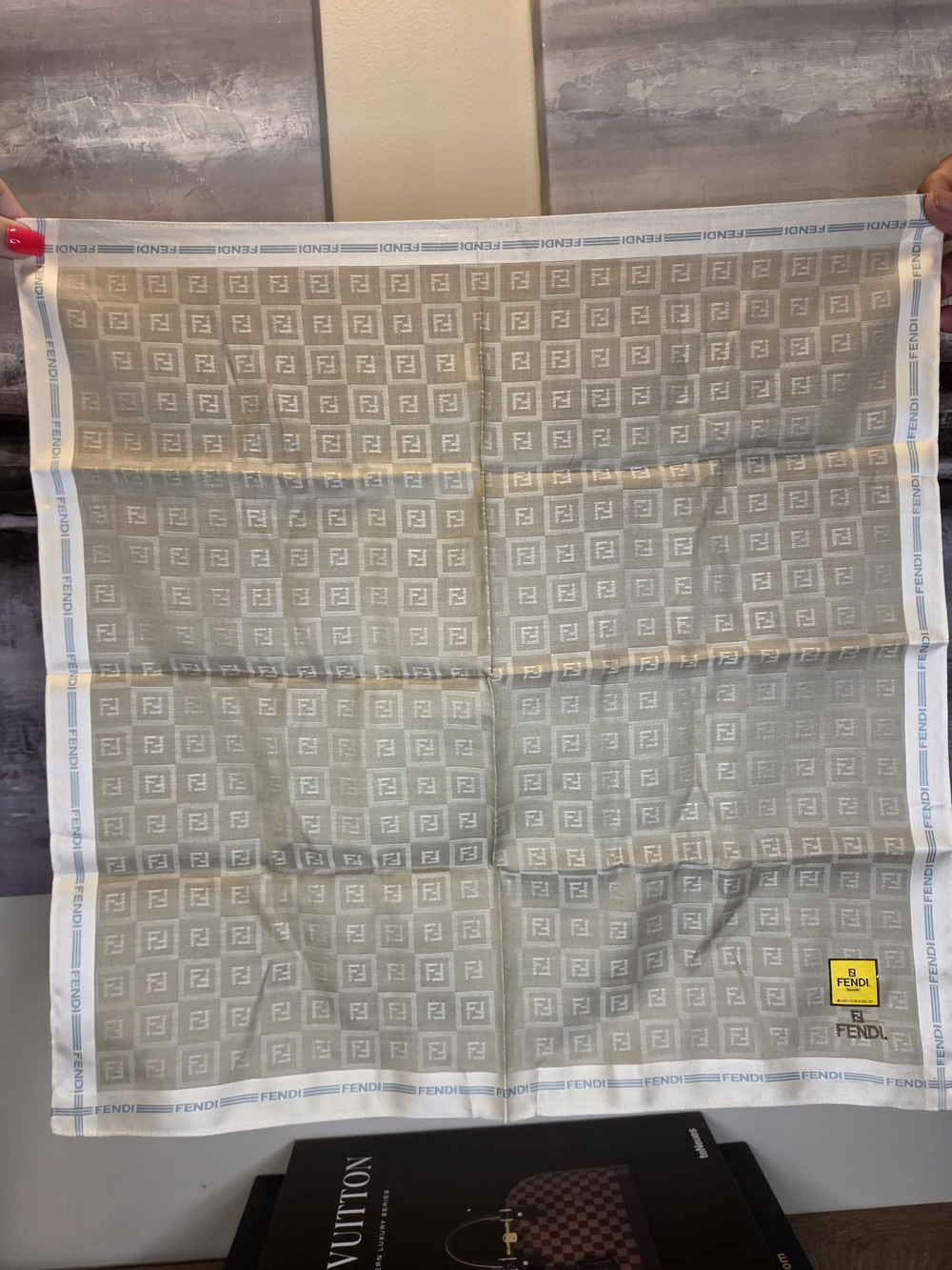 Fendi Beige and White FF Monogram Kerchief